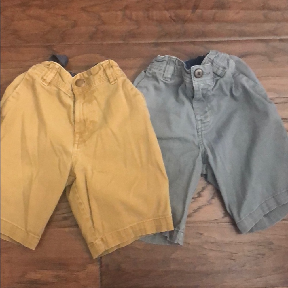 Two pairs of boys kaki shorts